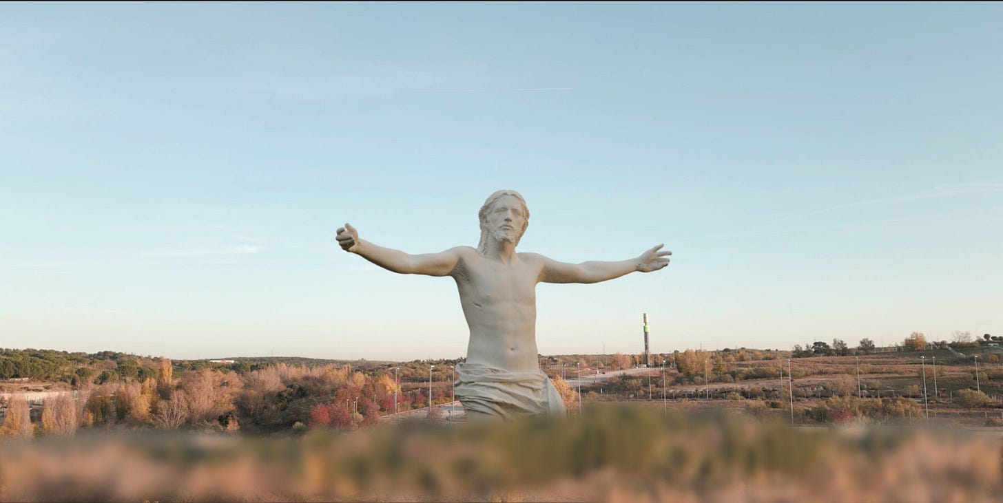 Artist rendering of what the statue would look like, in the town of Boadilla del Monte just outside of Madrid Artist rendering of what the statue would look like, in the town of Boadilla del Monte just outside of Madrid
