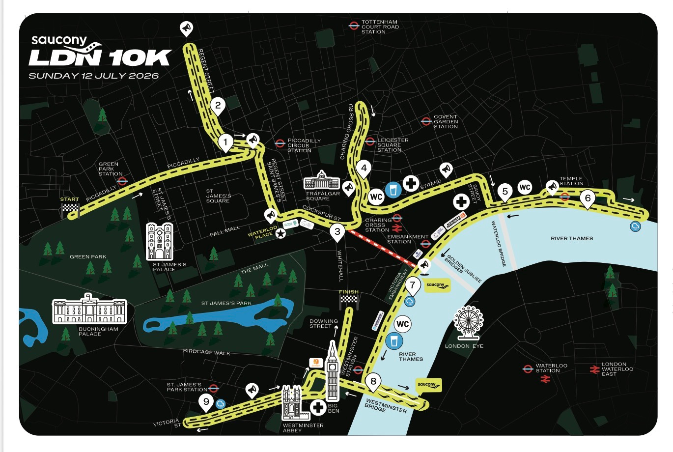 The London 10K course map. The London 10K course map.