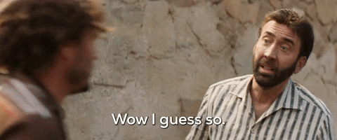 I Guess Nicolas Cage GIF by The Unbearable Weight of Massive Talent - Find  & Share on GIPHY