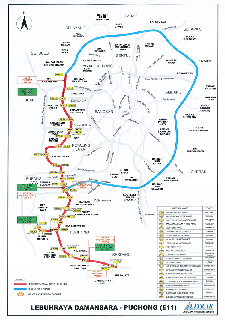 LDP, Lebuhraya Damansara-Puchong (E11) – klia2.info