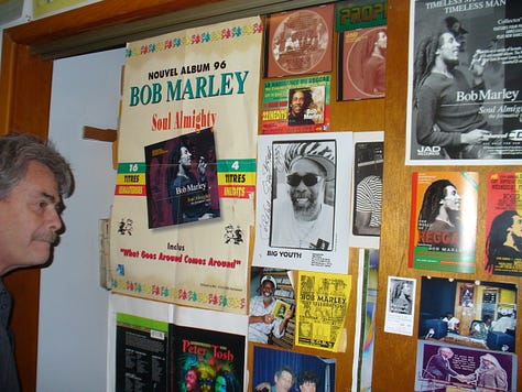 a variety of Snapshots from the 2007 tour of Roger Steffens' Reggae Ark-Hives with Aston "Family Man" Barrett