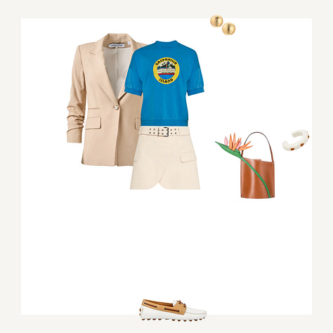Capsule items for the Spring palette with a selection of resulting outfits