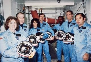 Crew of the Space Shuttle Challenger. An artifact from the lost spacecraft was discovered off the Florida coast.