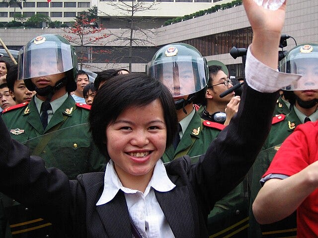 Happy protest. Wikimedia Commons.