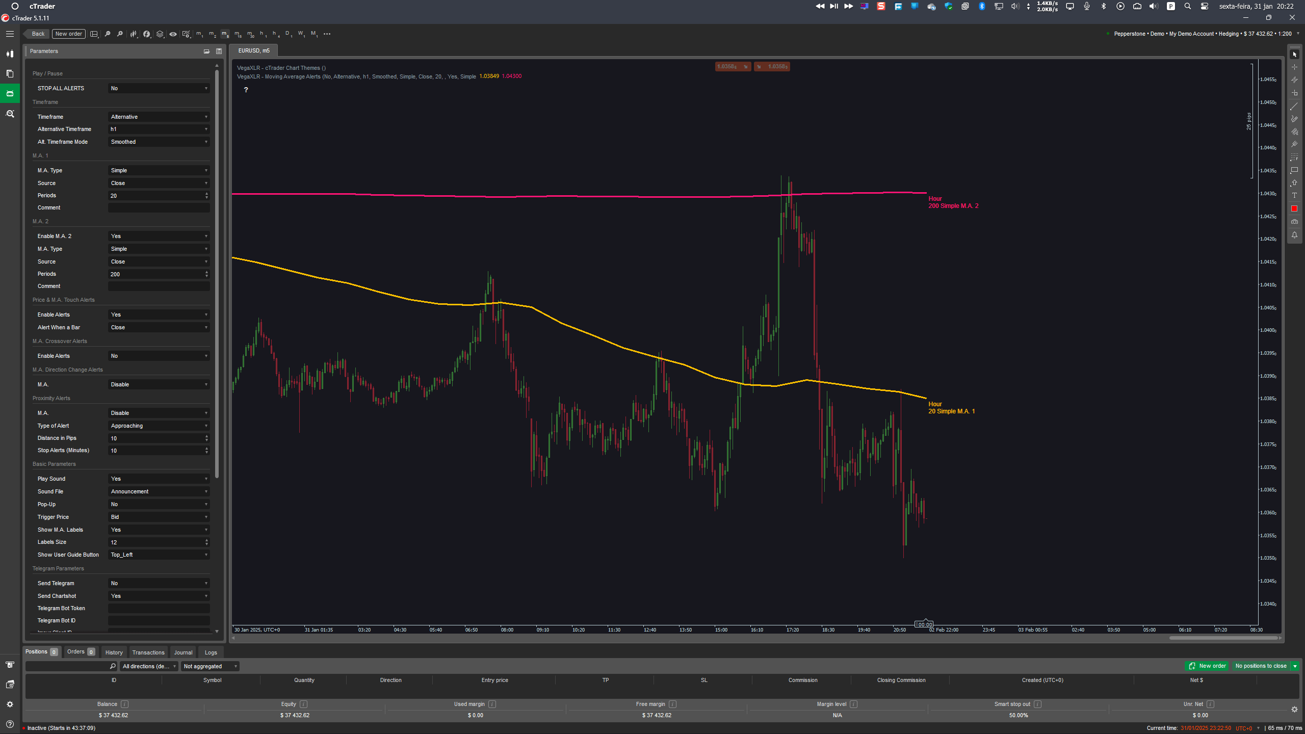 cTrader Moving Average Alerts - User Guide - VegaXLR