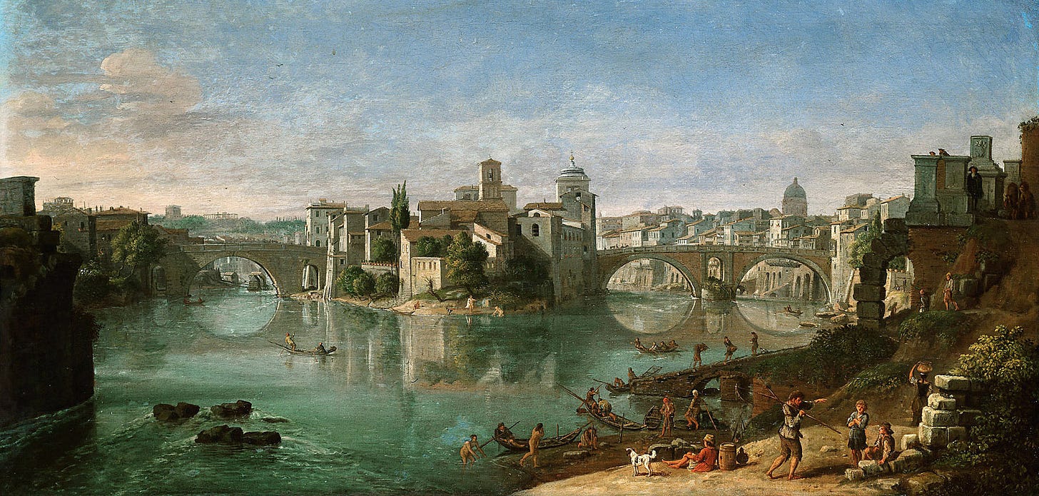 Gaspar van Wittel, Tiber Island in Rome, 1685. Kunsthistorisches Museum, Vienna. Gaspar van Wittel, Tiber Island in Rome, 1685. Kunsthistorisches Museum, Vienna.