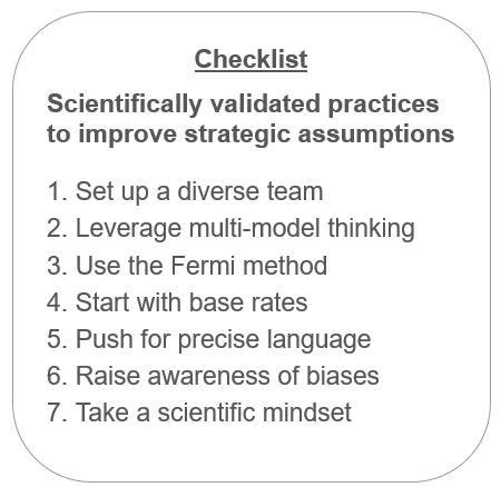 Superforecasting checklist