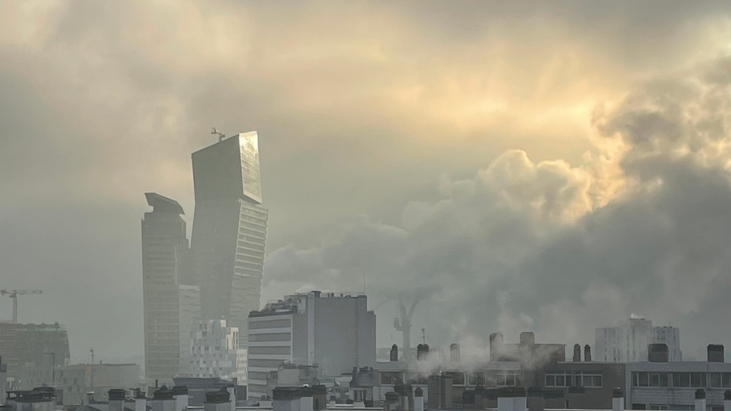 Dramatic photo of the Tours Duo by Jean Nouvel, Paris.
