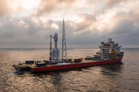 Gravity-1 being loaded onto its launch ship and being transported to the launch location in July 2026.