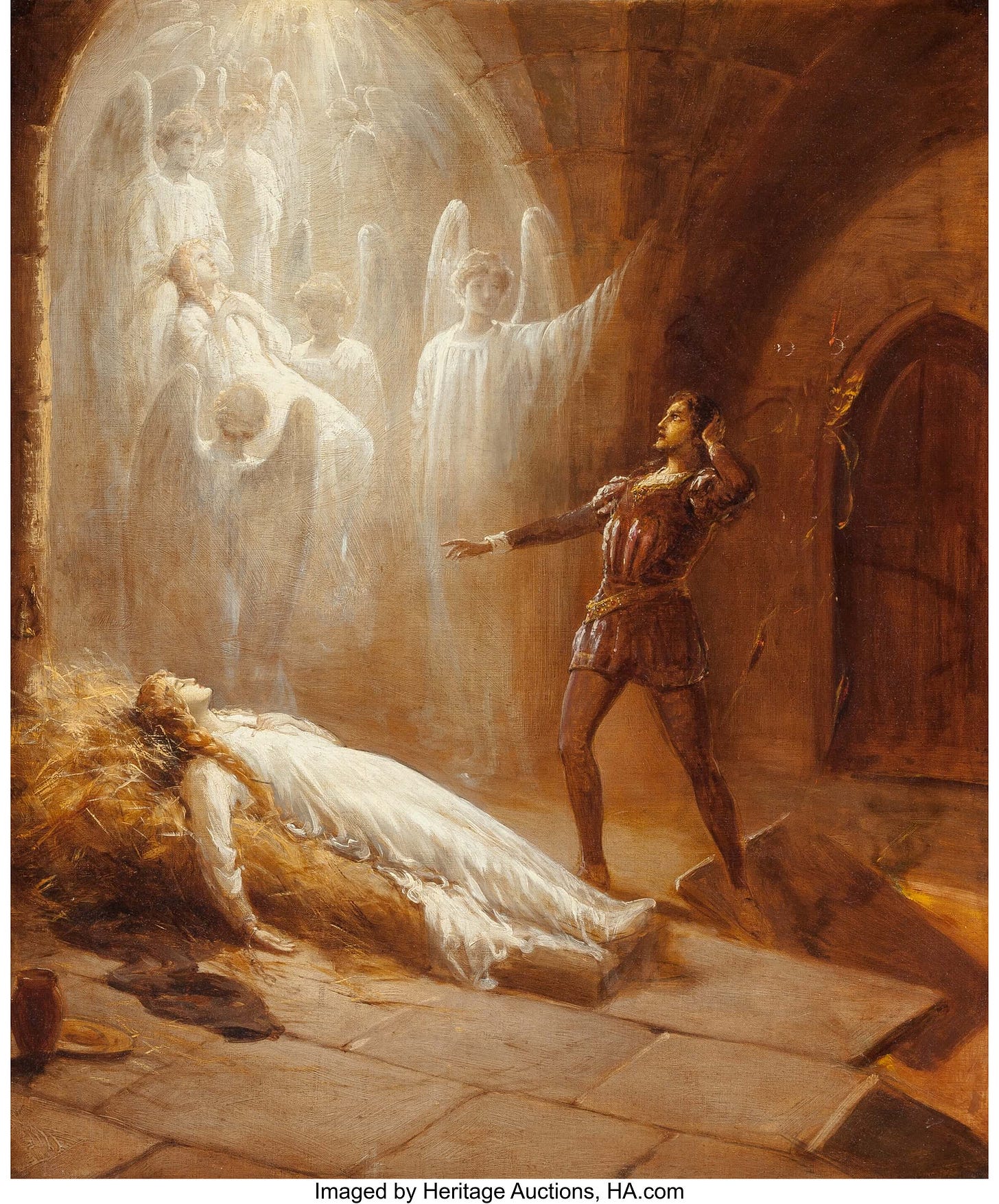 British School (19th Century). A Scene from Faust: The Death of ...