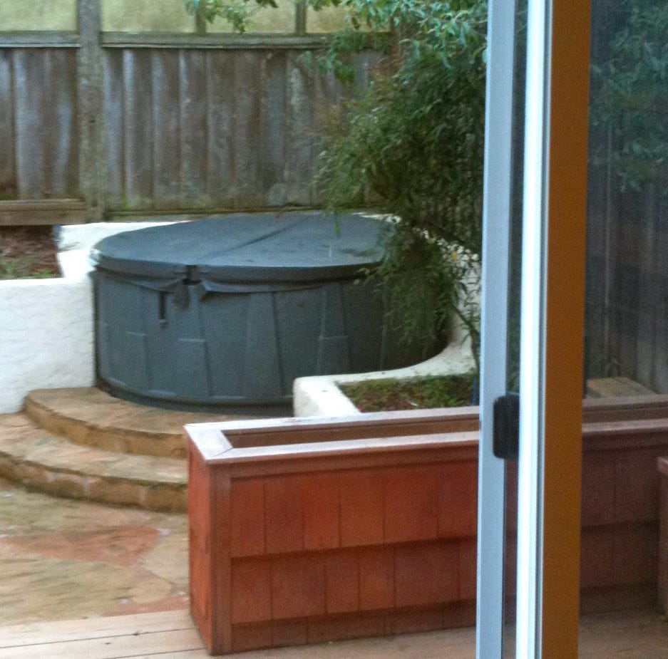 My backyard tub in Cumberland Heights, San Francisco