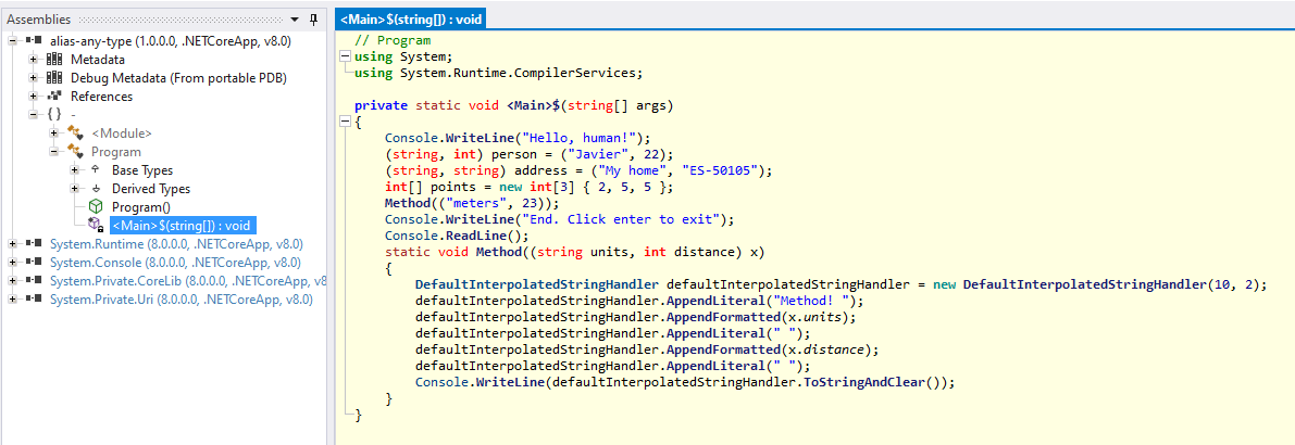 Resultado binario decompilado, Using directives for additional types