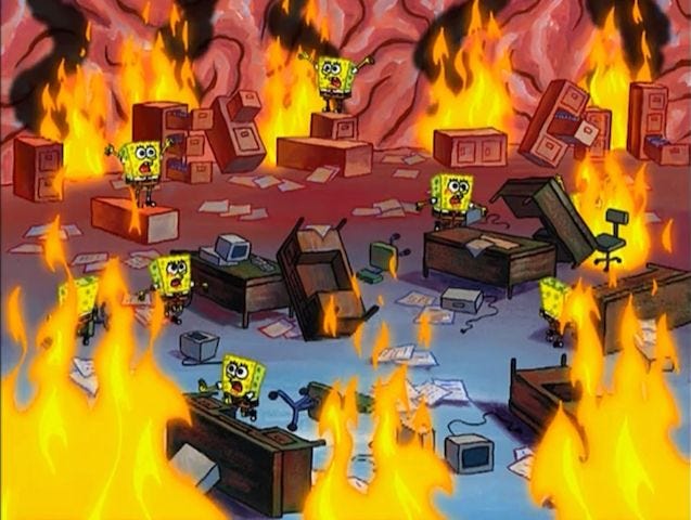A good representation of company reorganization.