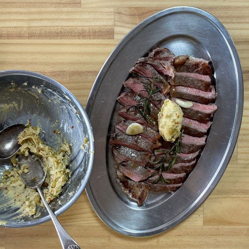 Steak with compound butter