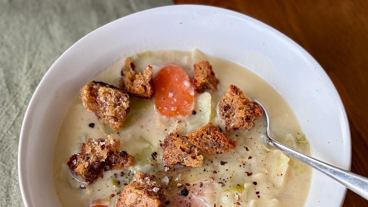 Creamy White Bean & Cabbage Soup