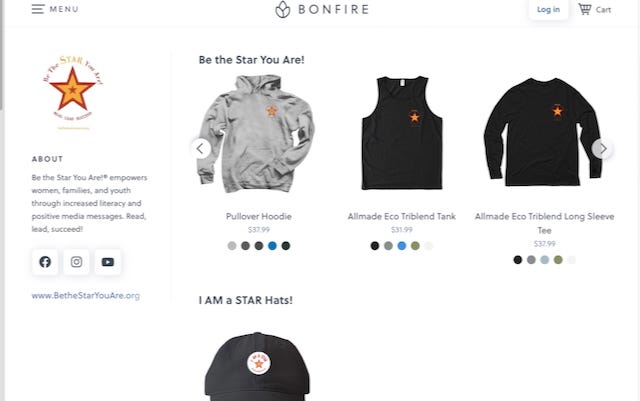 https://www.bonfire.com/store/be-the-star-you-are-merch/