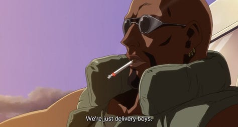 Benny seems wistful talking about his life before now, Dutch laments that his job is to be a delivery boy, Revy says to enjoy life in the moment