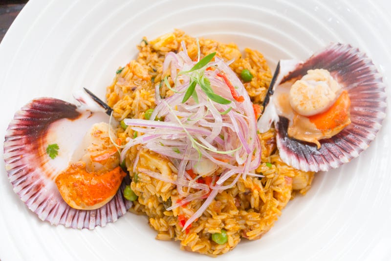 Peruvian Arroz con Mariscos at El Mercado, Miraflores, Lima