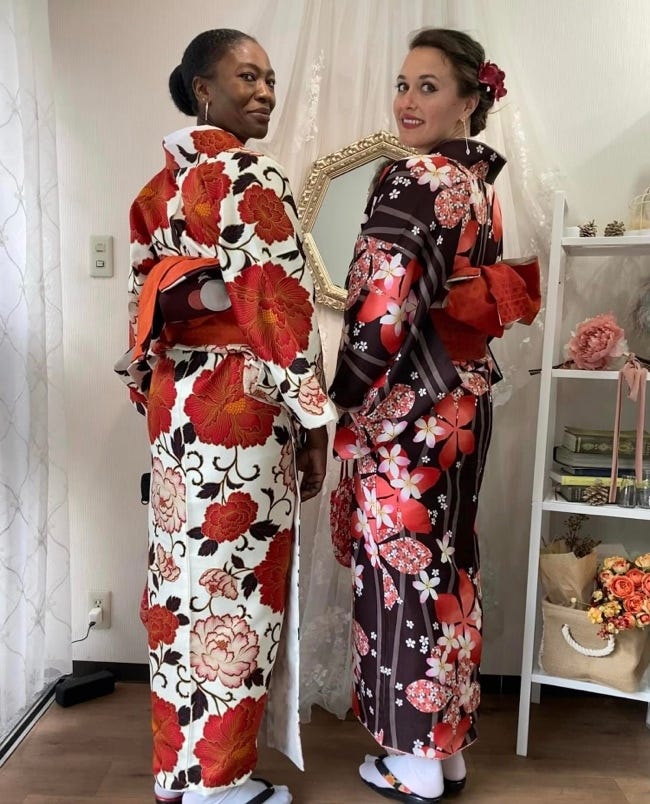 Two women in traditional japanese kimonos
AI-generated content may be incorrect. Two women in traditional japanese kimonos
AI-generated content may be incorrect.