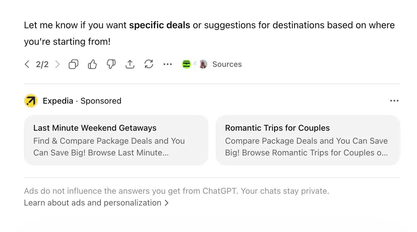ChatGPT ads spotted and they are quite aggressive ChatGPT ads spotted and they are quite aggressive