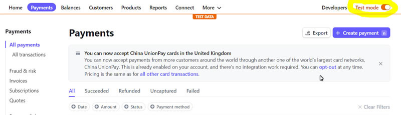 Easily make a test payment in Woocommerce using Stripe