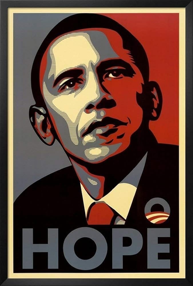 Barack Obama (Hope, Shepard Fairey Campaign) Art Poster Print 12x18" Barack Obama (Hope, Shepard Fairey Campaign) Art Poster Print 12x18"