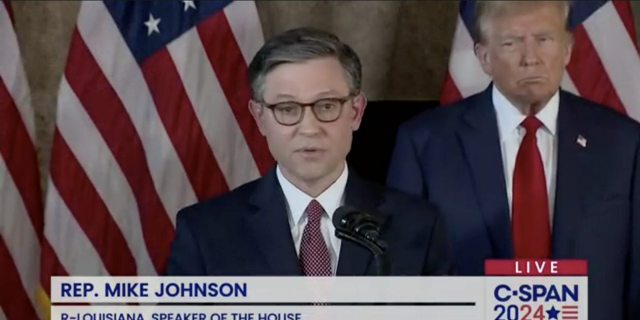 Trump Supports U.S. House Speaker Johnson, Elections Agenda in Joint Appearance