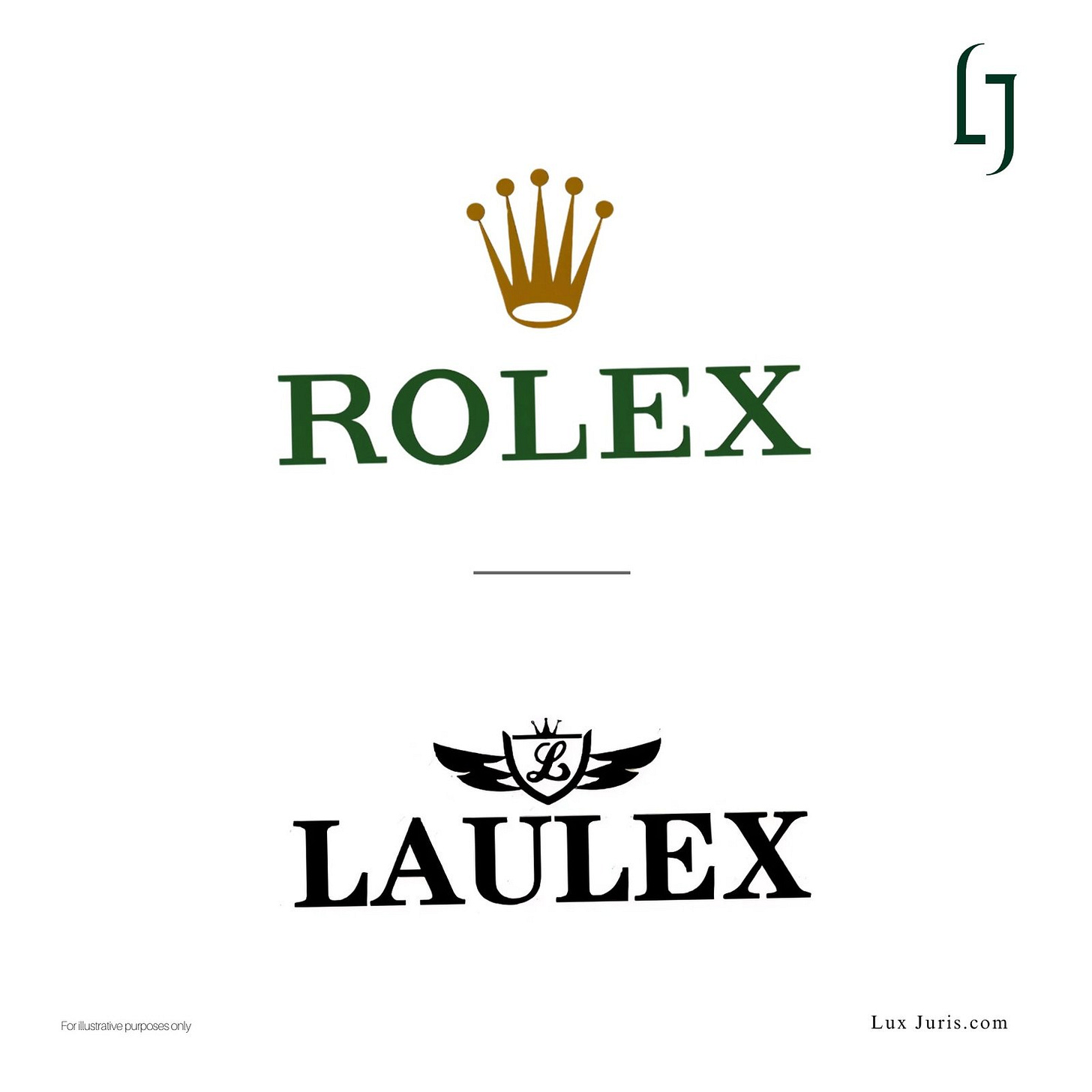 Image illustrating the logos of Rolex and Laulex. Image illustrating the logos of Rolex and Laulex.
