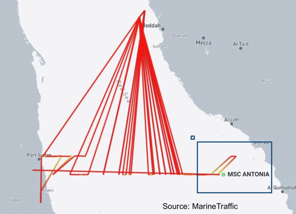 MSC ship aground off Jeddah, likely victim of GPS spoofing - Splash247