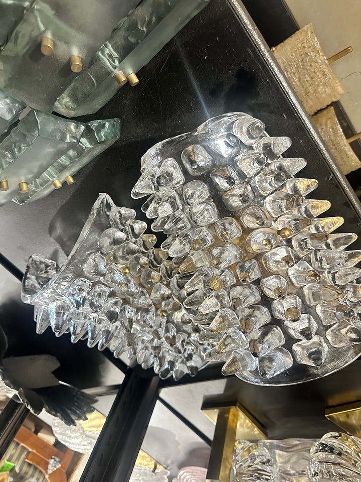 murano glass at Round Top antiques fair