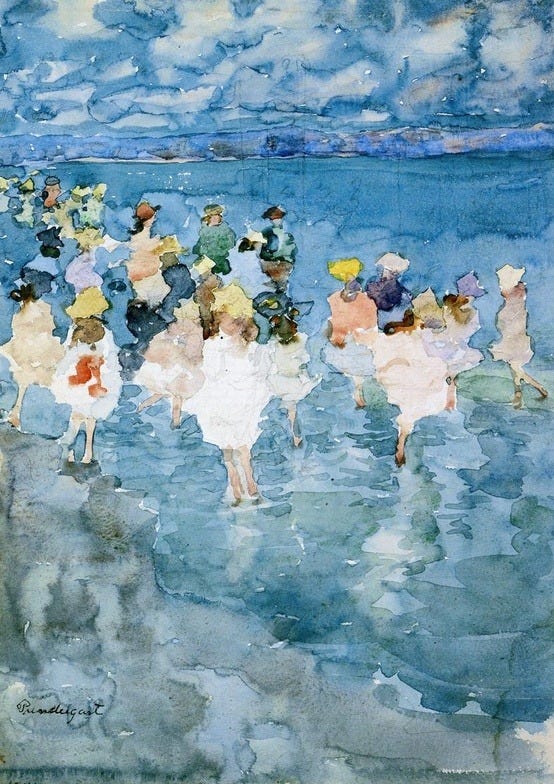inloveipersevere:“ Children at the Beach by Maurice Prendergast ”