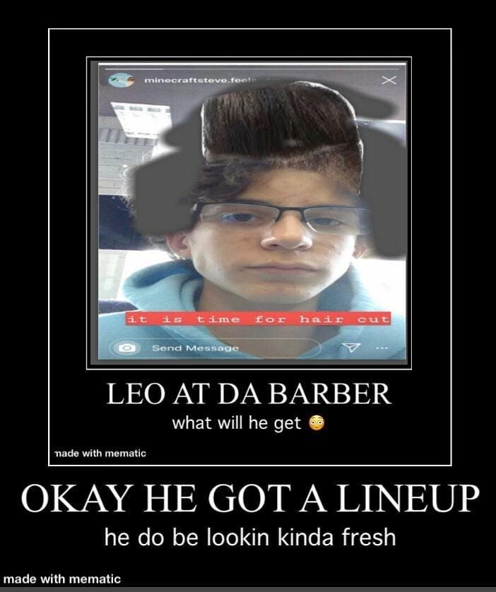 Leo at the barber what will he get Leo at the barber what will he get