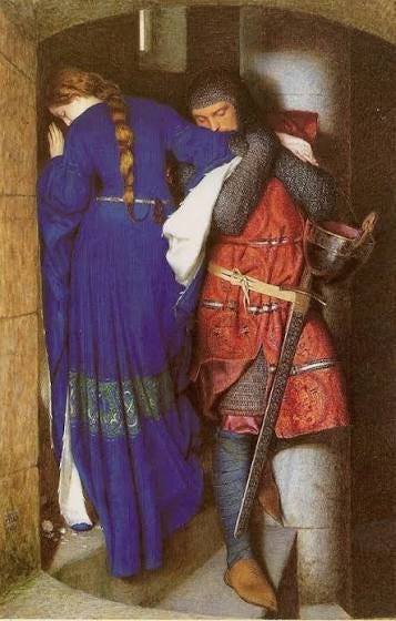 Rare - Ireland's Most Romantic Painting? 'The Meeting on the Turret Stairs' (1864) depicts a young soldier stealing an illicit kiss from his beloved as they meet on the stone stairway of Rare - Ireland's Most Romantic Painting? 'The Meeting on the Turret Stairs' (1864) depicts a young soldier stealing an illicit kiss from his beloved as they meet on the stone stairway of