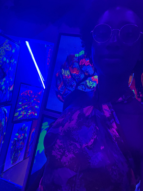 Black light photos from art gallery
