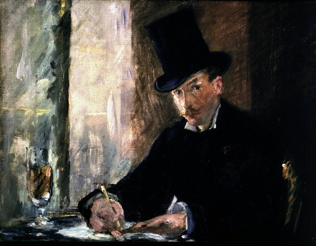 Manet cafe portrait sketch Manet cafe portrait sketch