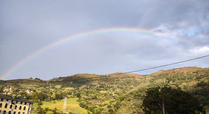 Arco iris en Pola de Lena, Asturias