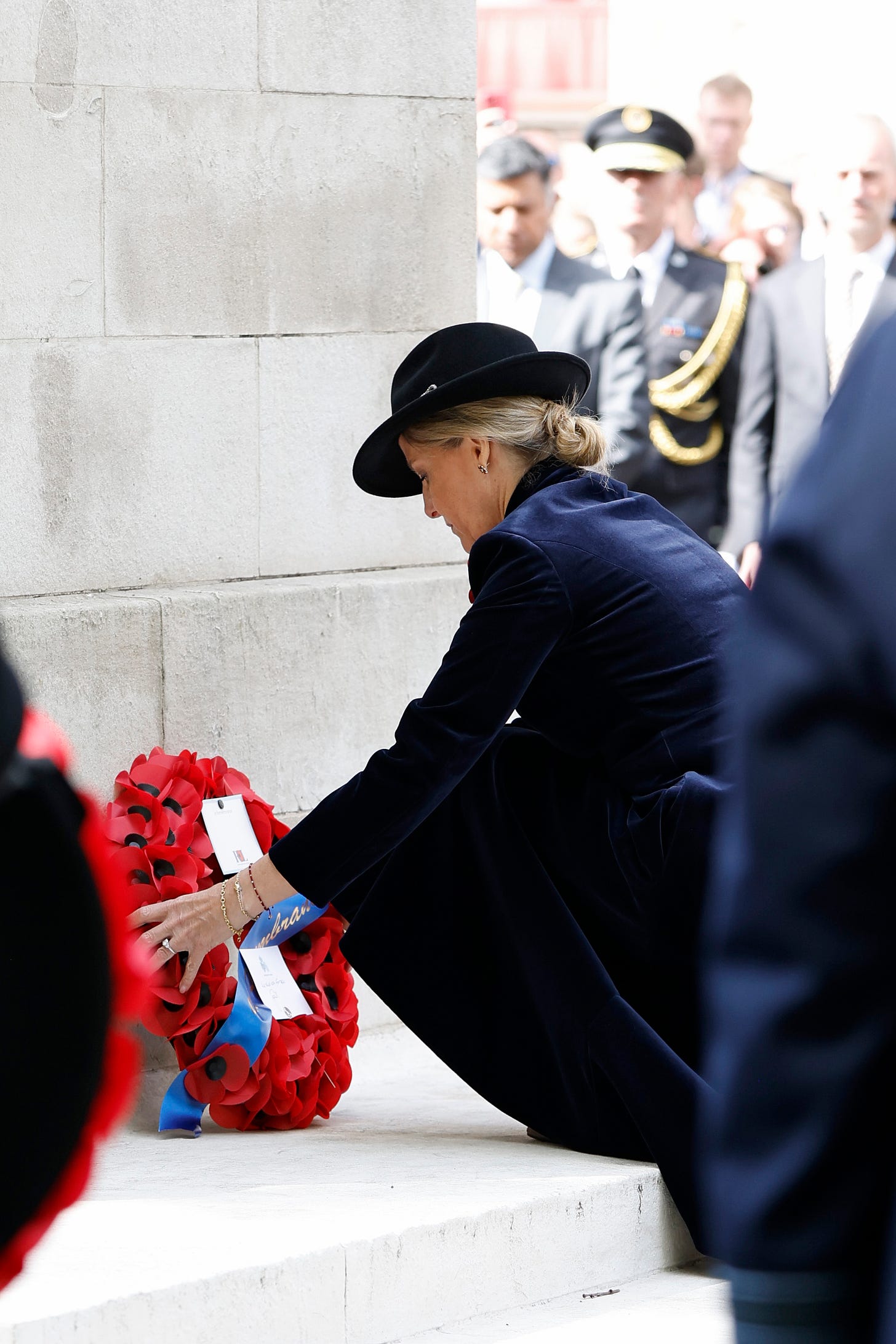 Duchess Sophie laying wreath at the Cenotaph