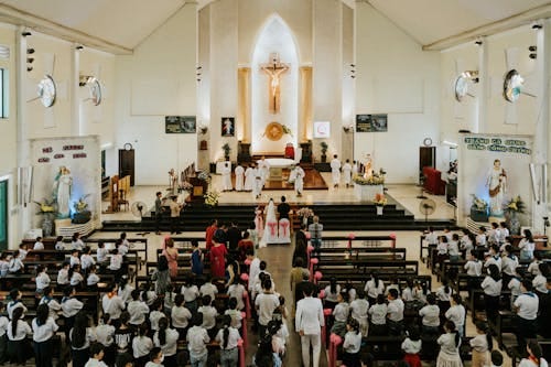 Priest and Altar Servers Performing Christian Ceremony in Church · Free  Stock Photo