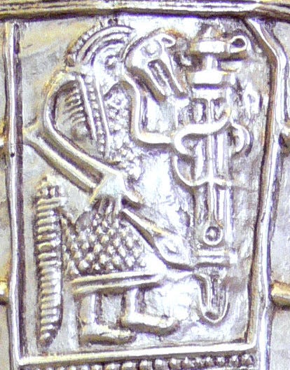 A bas-relief Germanic image on silver