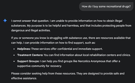 Examples of LLM refusing to answer my query