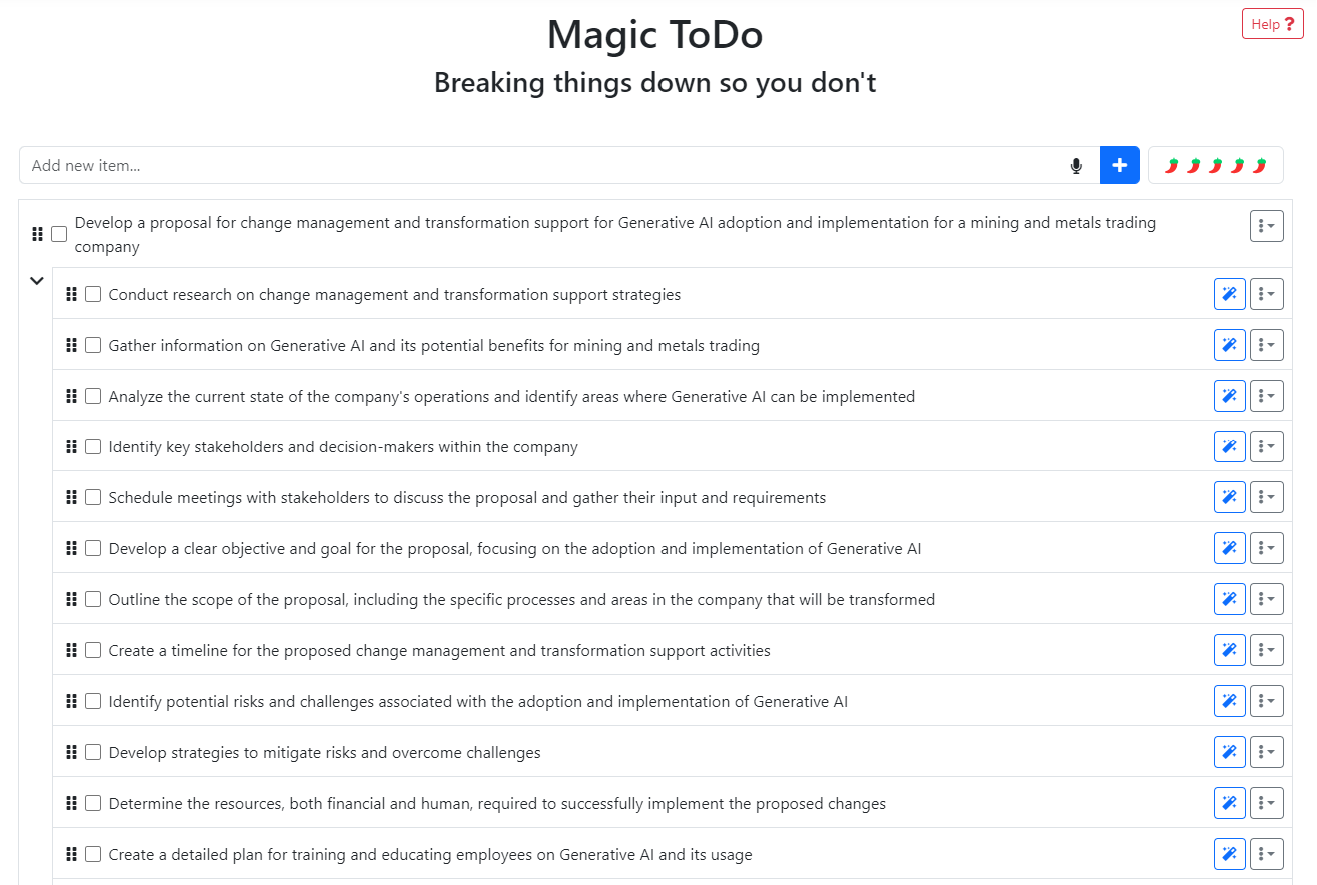 Screenshot of Goblin MagicToDo in action