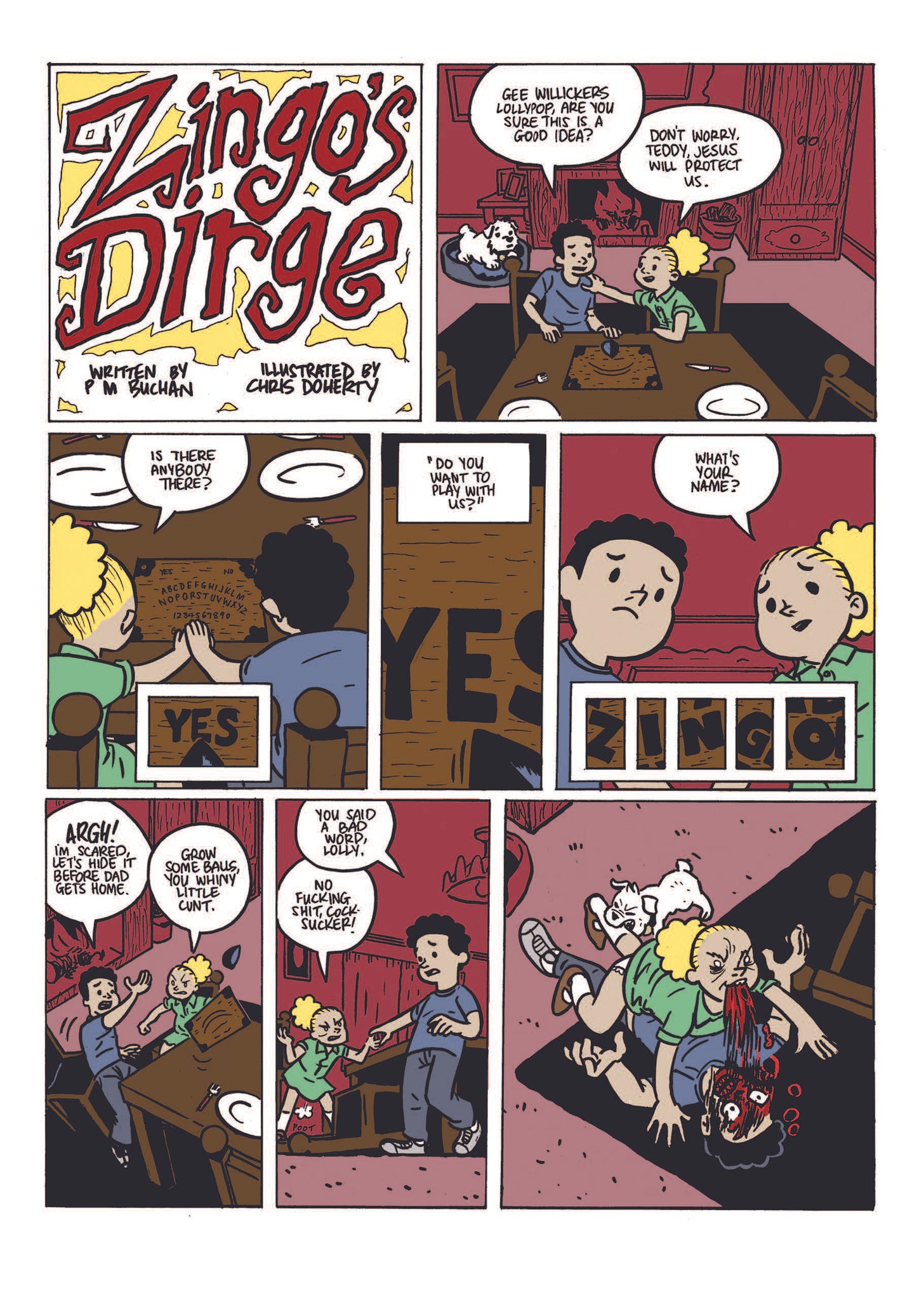Zingo's Dirge page one - Comic by Chris Doherty and P M Buchan
