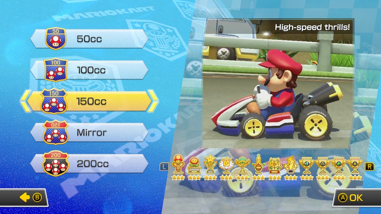 Mario driving a kart