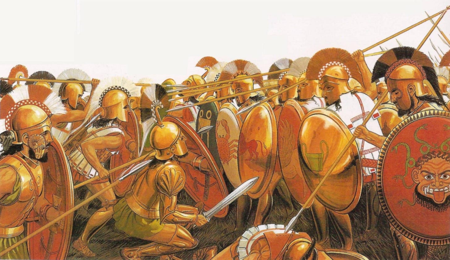 6th century hoplites Peter Connolly | Ancient warriors, Greek warrior ...
