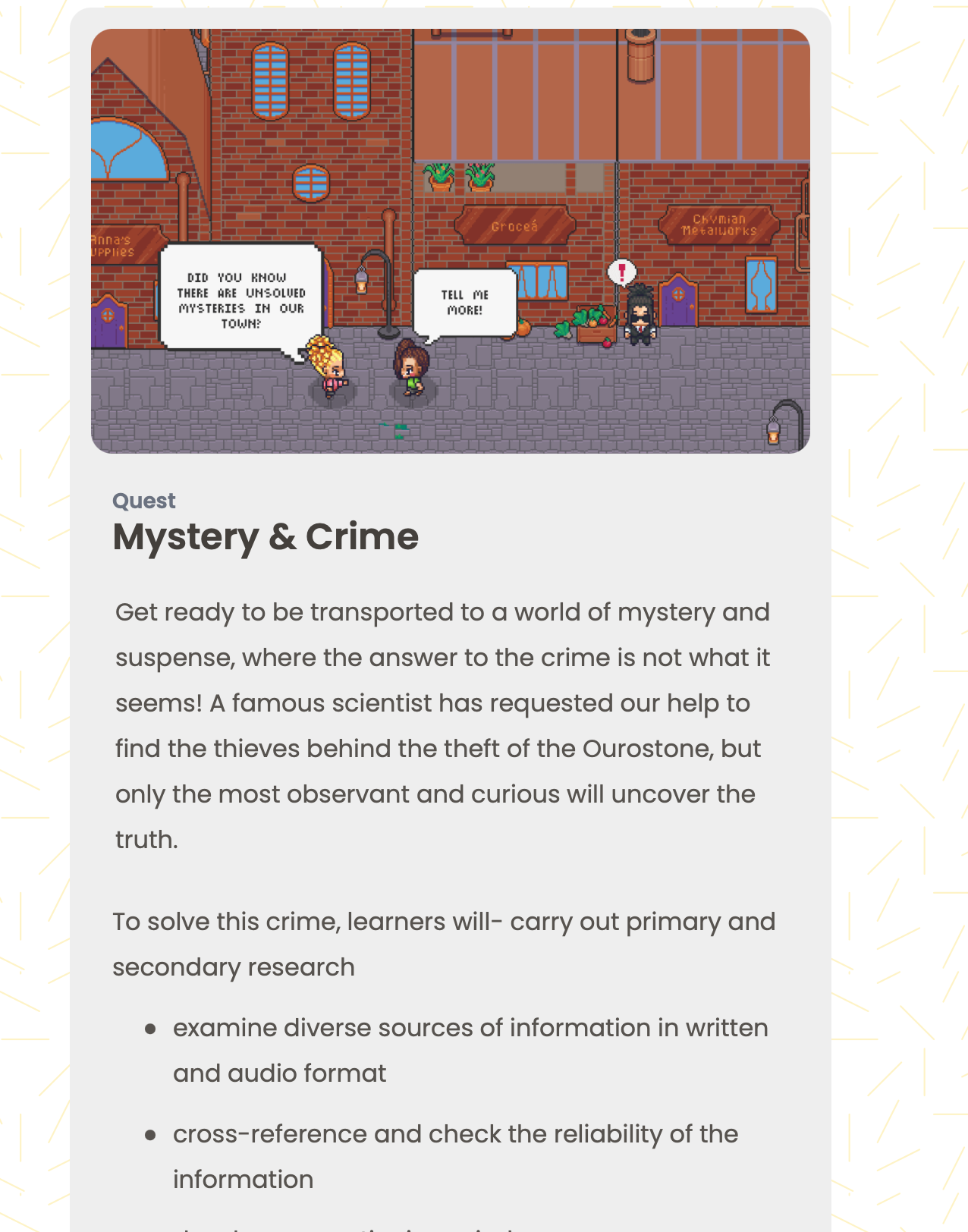 screenshot of a quest from Doyobi, a Singapore learning program.