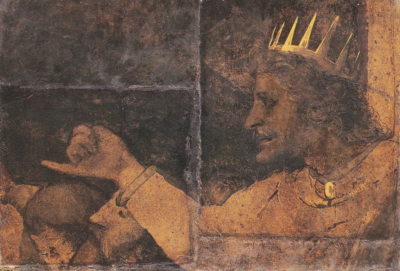 Rehoboam, fragment d'une peinture murale de Hans Holbein, 1526-1528 Rehoboam, fragment d'une peinture murale de Hans Holbein, 1526-1528