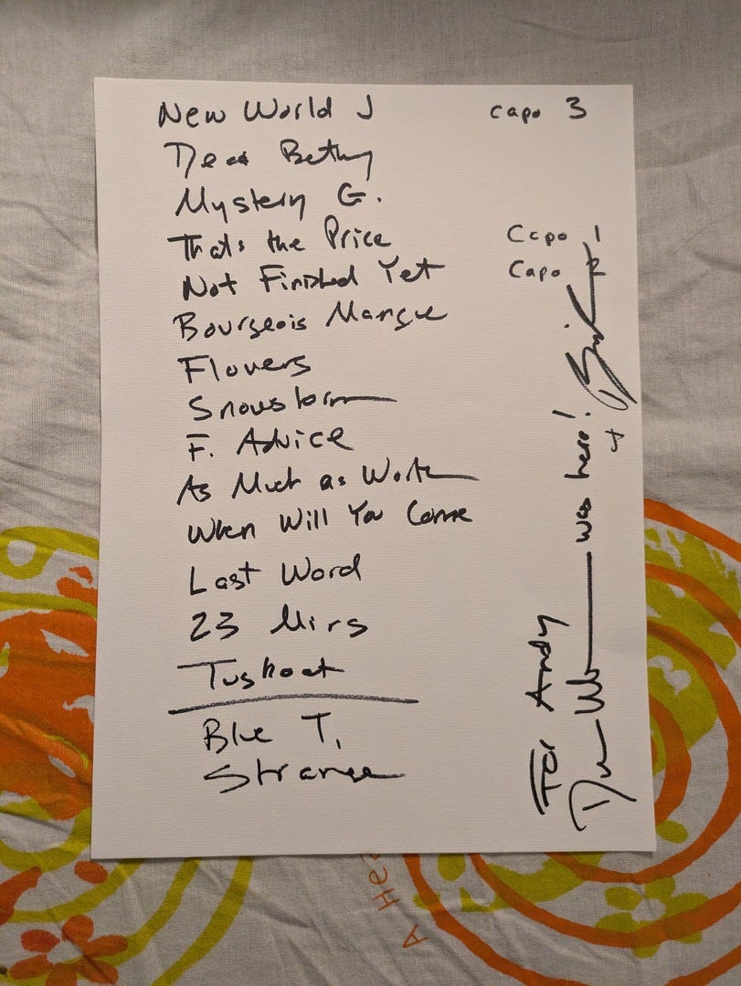 Dean Wareham set-list - Groningen 2025