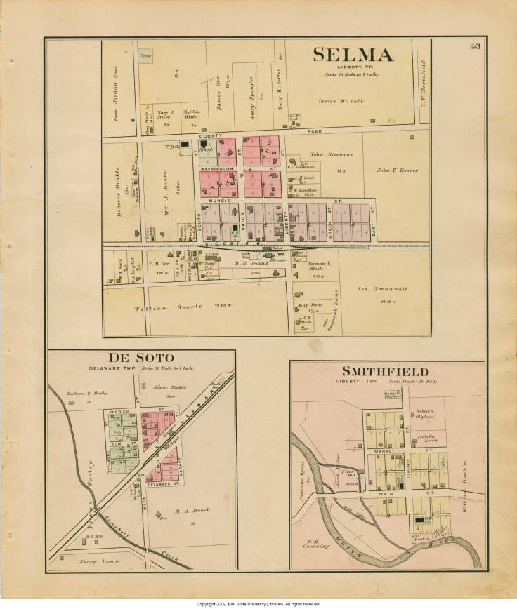 Selma, De Soto, and Smithfield, Indiana maps Selma, De Soto, and Smithfield, Indiana maps
