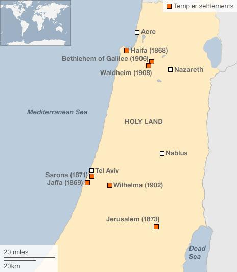 Map of Templer settlements
