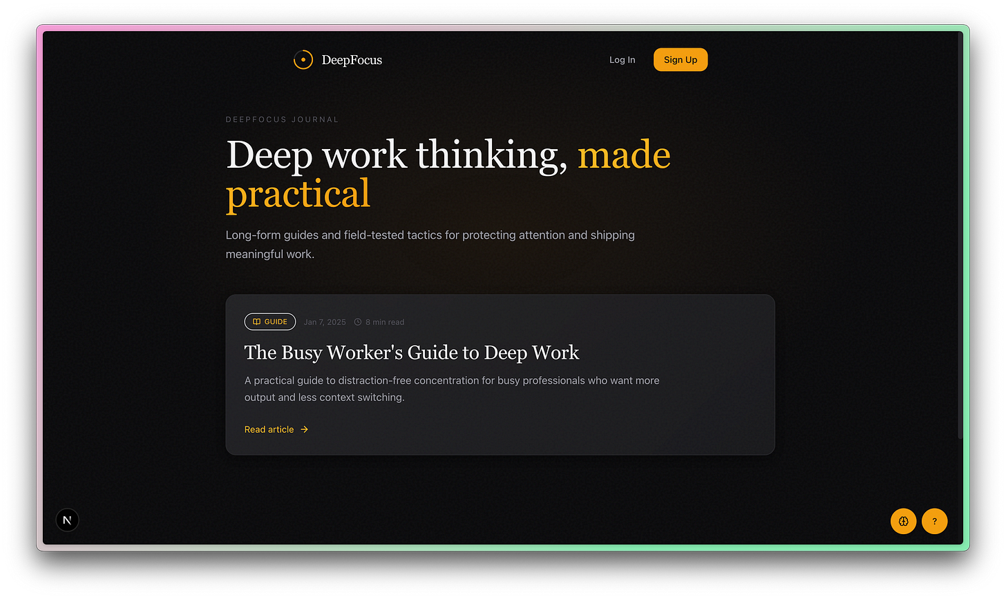 Screenshot of a blog page, designed entirely by Codex Screenshot of a blog page, designed entirely by Codex